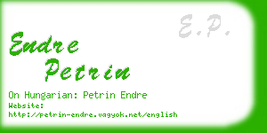 endre petrin business card